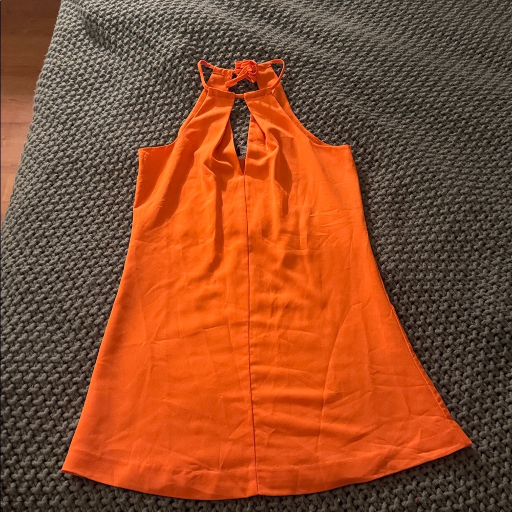 bebe Vibrant Orange Backless Dress